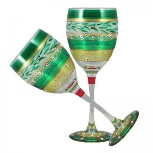 Golden Hill Studio Christmas Garland Wine Glass GHIL1176
